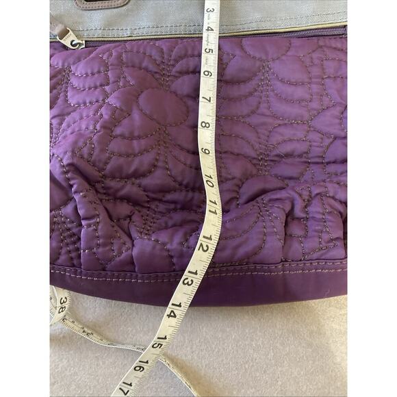 Fossil Key-Per shoulder bag Plum Purple Silver Quilted Purse - Picture 11 of 13